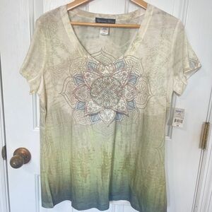 Y2k Women’s Shirt Size Large  NWT Sheer Grunge Fairy Ombré  Artsy Whimsigoth